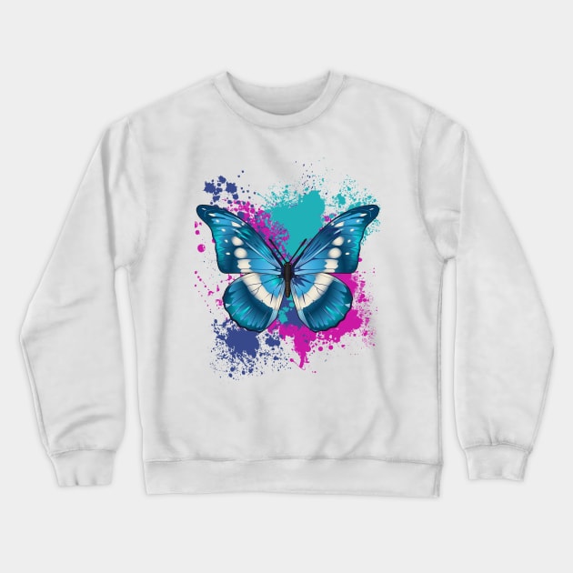Colorful Butterfly Crewneck Sweatshirt by QW1Nky Shop